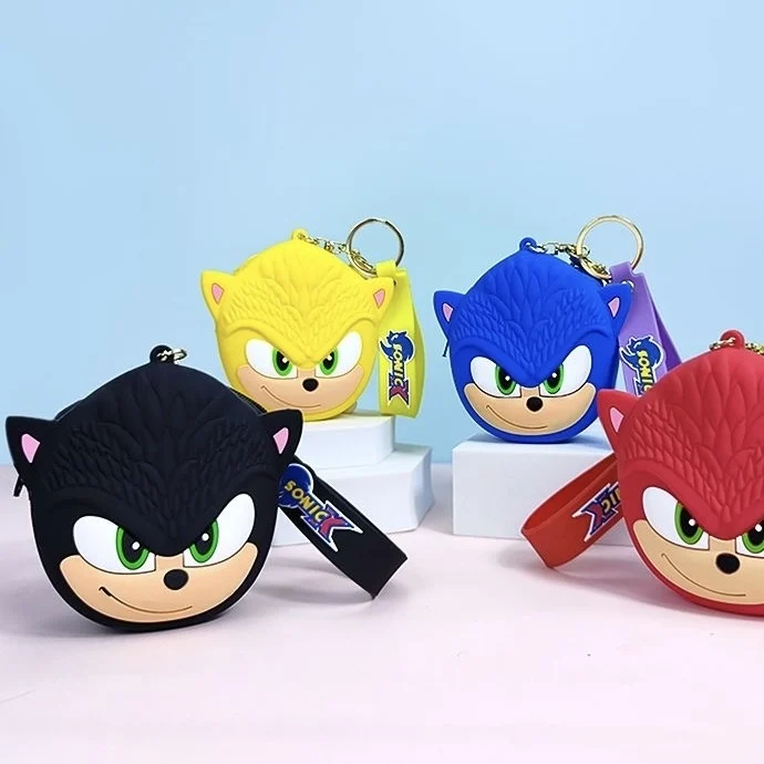 

Cute Cartoon Hedgehog Silicone Bag Charm, Mini Zipper Coin Purse Keychain, Decorative Bag Pendant