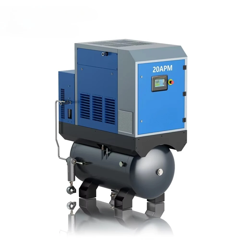 Super Efficient 10~20HP Screw air Compressor  Industrial Compressor Permanent Magnet Air Dryer Filters air Tankis Optional - view 3