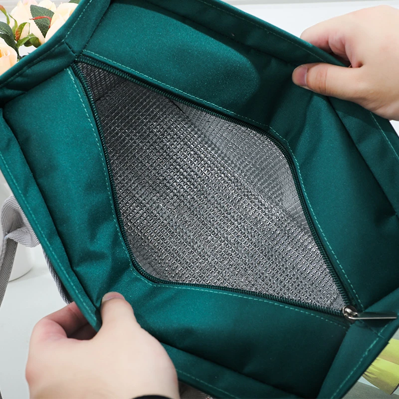 Bolsa térmica de gran capacidad para el almuerzo, bolso de mano portátil Oxford impermeable con cremallera, aislante, para la escuela, Picnic, Camping, comida