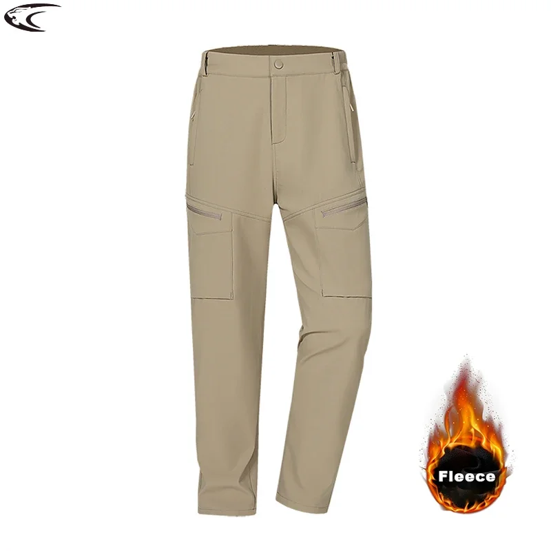

LNGXO Winter Fleece Hiking Pants Men Women Waterproof Windproof Thermal Work Pants Trekking Climbing Mountaineering Trousers