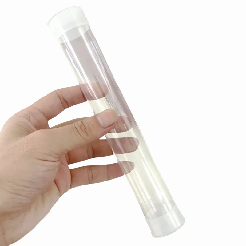 10pcs 2'' OD.Clear Storage Plastic Round Tube 0.5mm Thickness with Cap Bottle Container  for Item Stored
