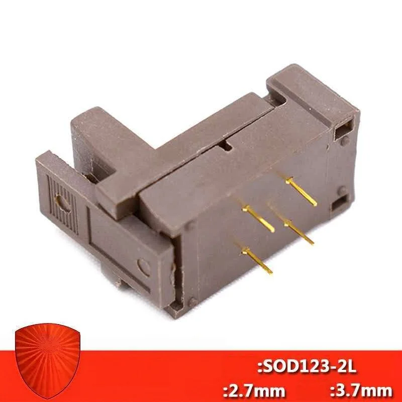 SOD123-2L chip testing fixture SOD123-2L flip type gold-plated aging test socket burning socket