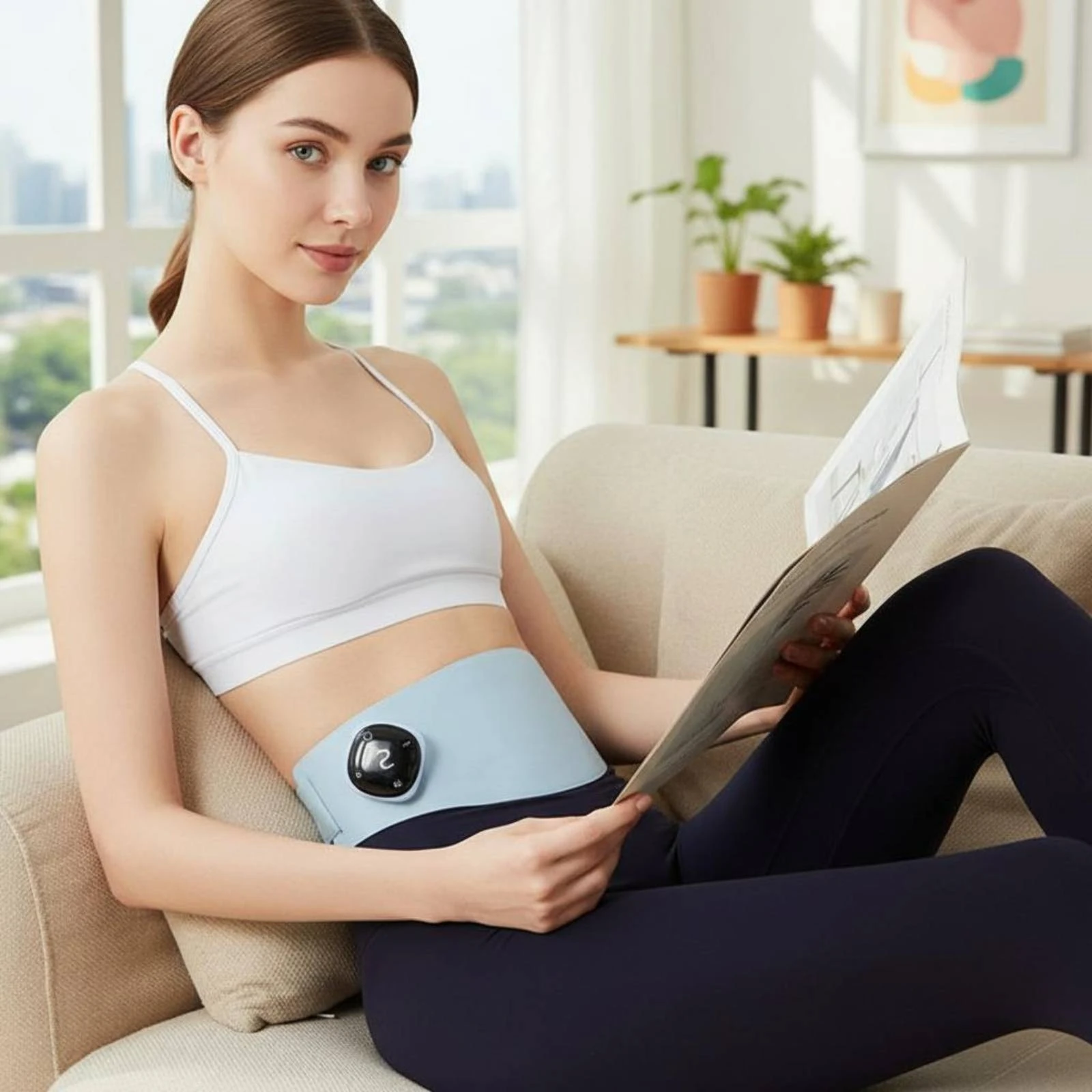 

EMS Waist Belt Microcurrent Smart Slimming Belt Electric Abdominal Massager Rechargeable for Home