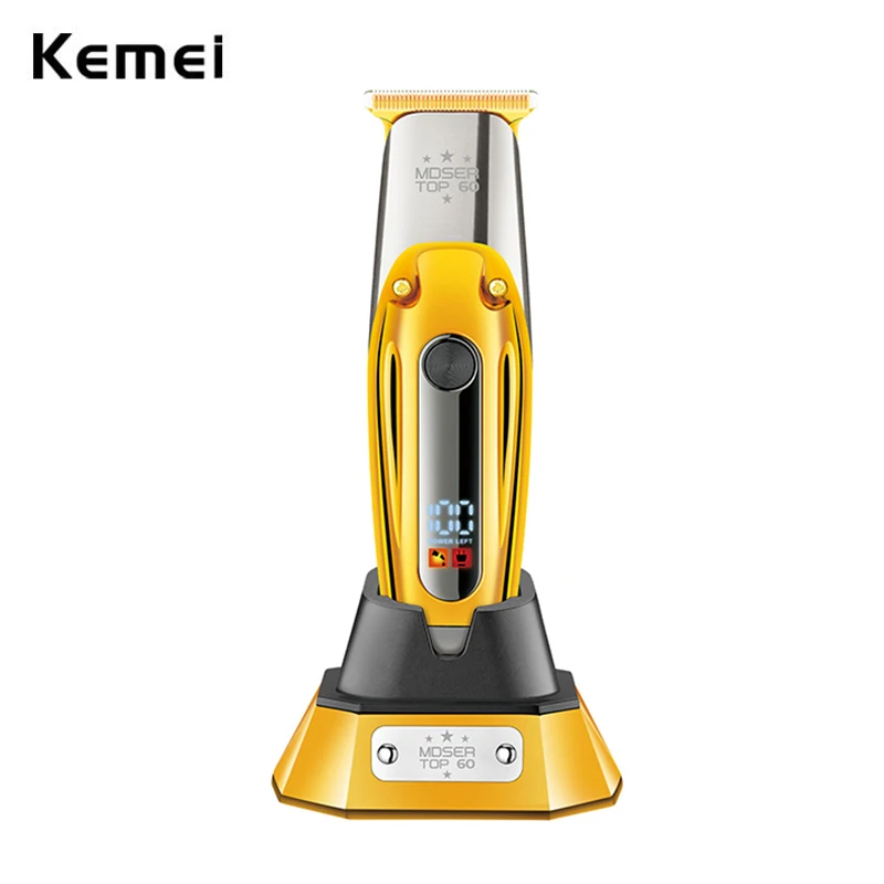 Precision Trimmer with Charging Base Kemei Finishing 0 MM Detailer Keimei Machine Hair Cut 0mm Kernei Electric T Shaver for Bald