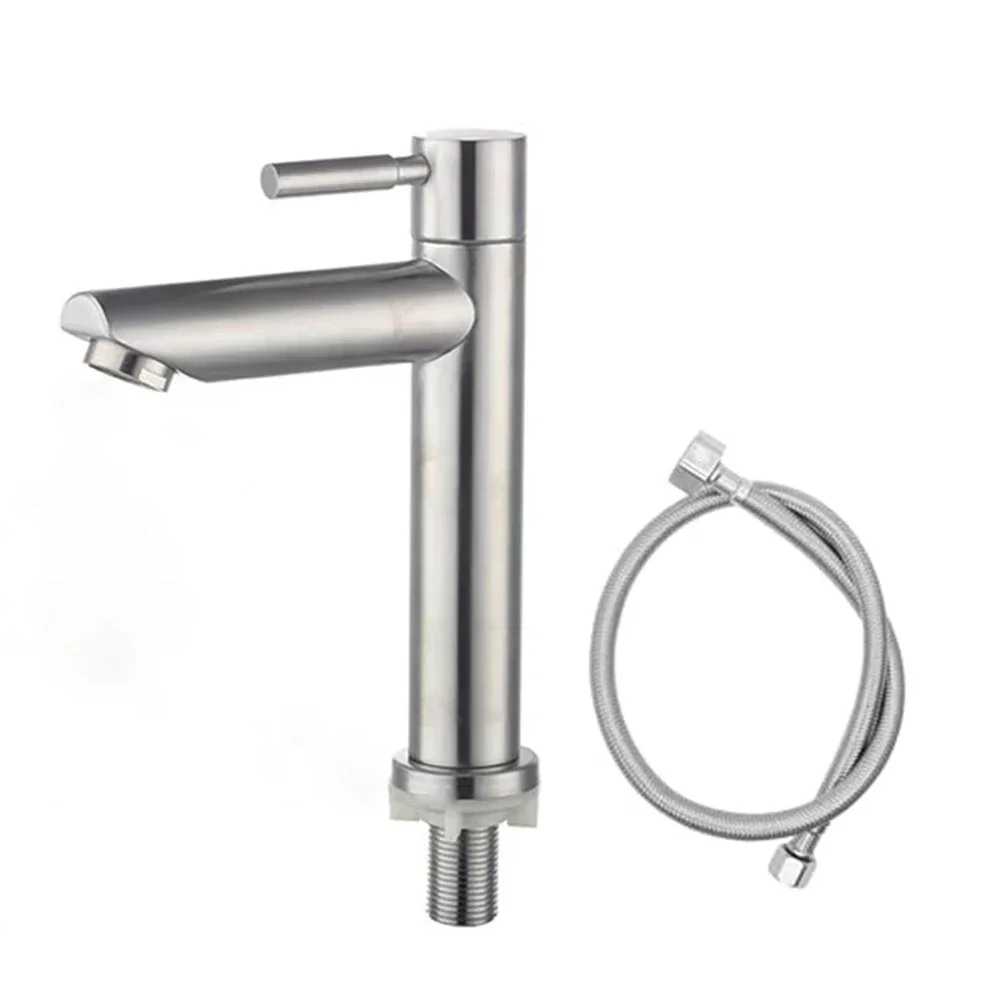 Cold Water Faucet Suitable For Bathroom Cold Water Only 304 Stainless Steel Single Pole Mixed Faucet Cold Water Accessories