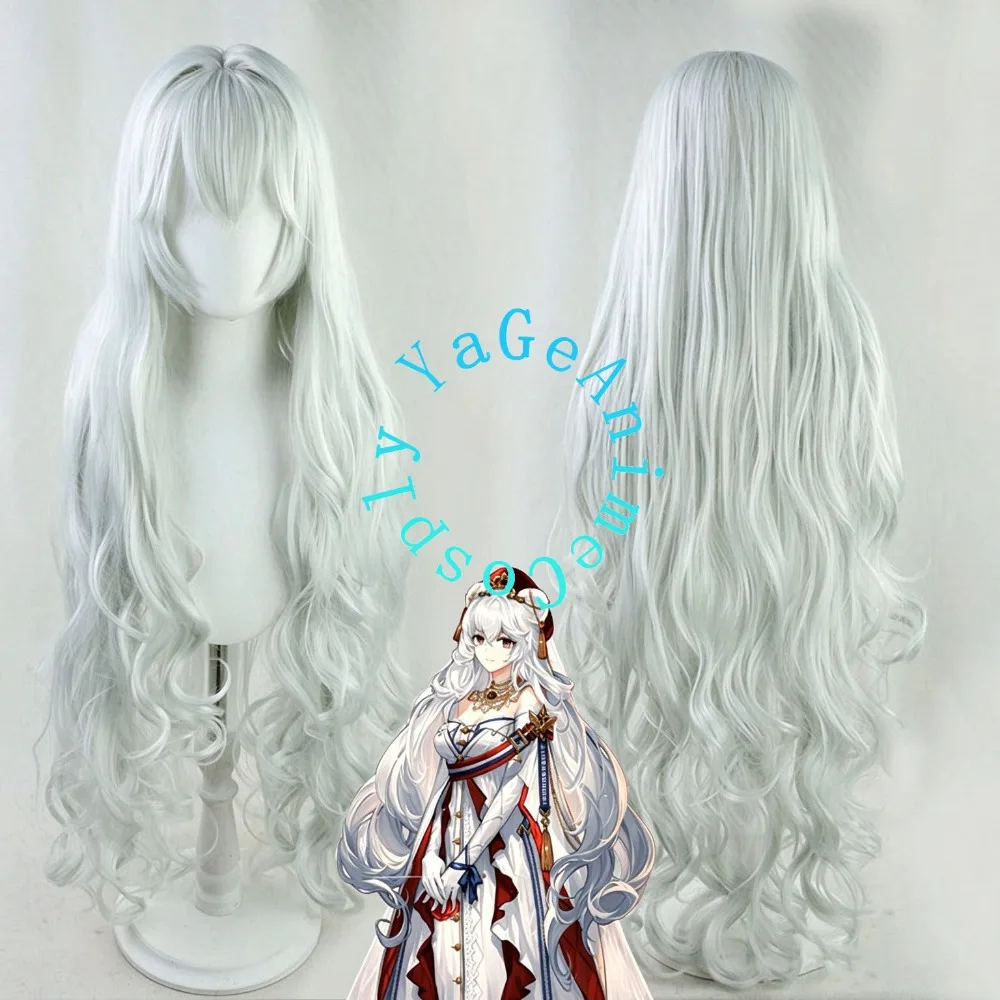 Arknights Rosa Cosplay Wig Long Curly Hair Style for Spring Festival Game Expo Stage Performance and Photo Shoot