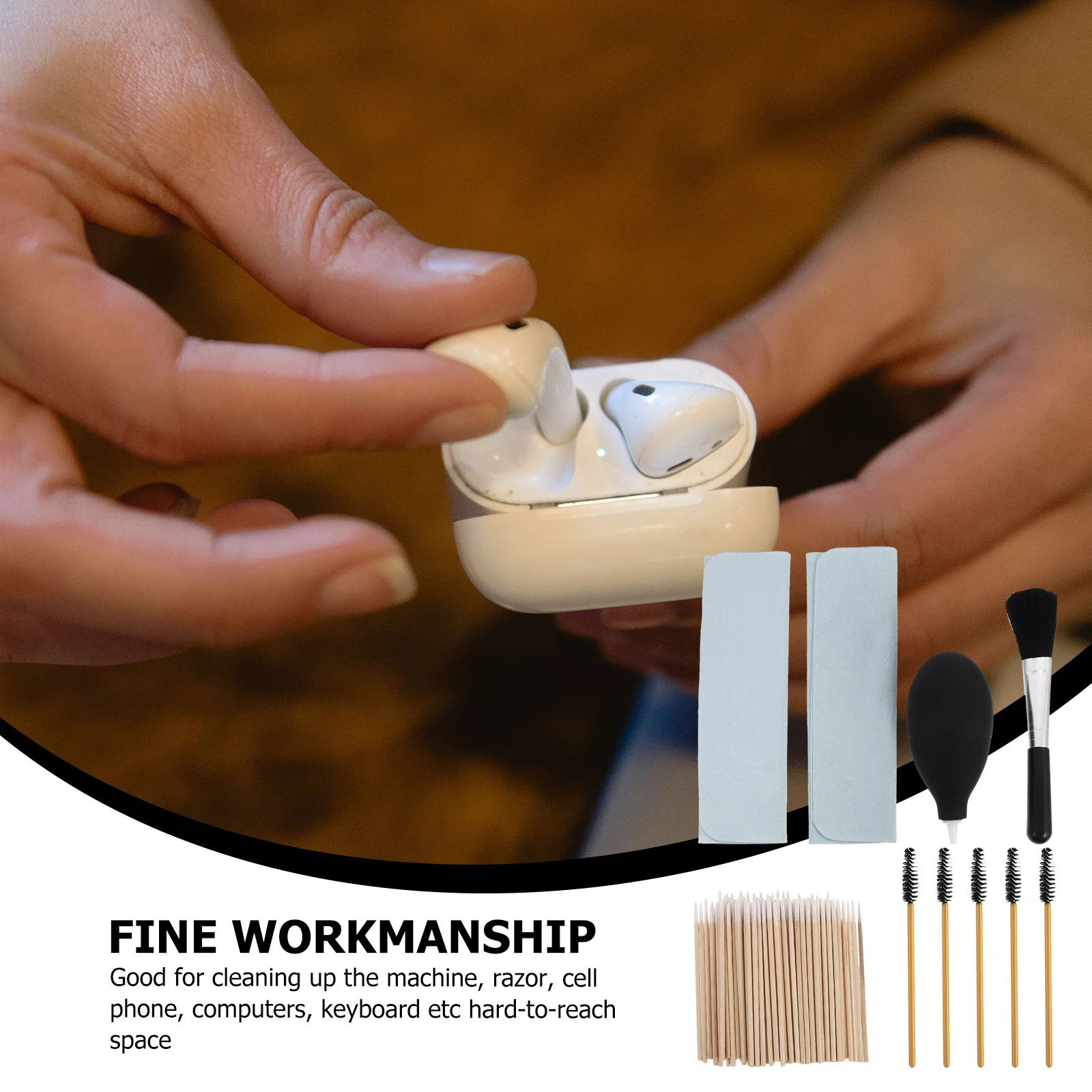 

1 Set Mini Brush Kit For Box Earphone Keyboard Dust Removal Portable Lightweight Dusting Tool For Electronics Headphone Cleaning