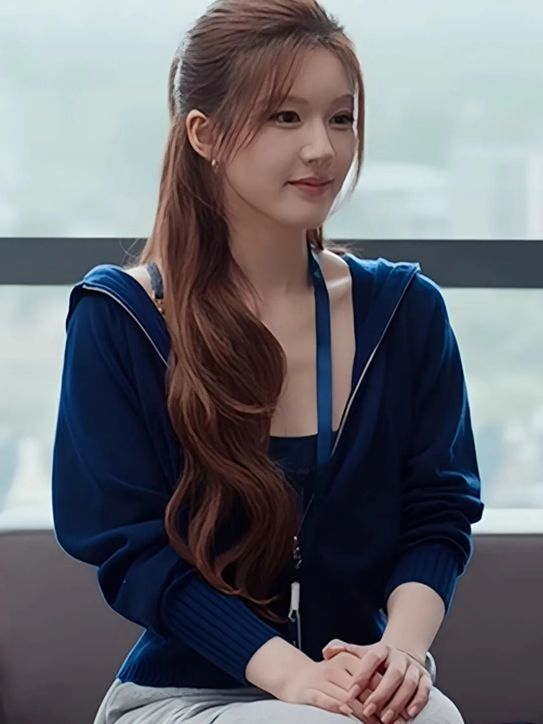 

Синий шерстяной вязаный ор Кардиган на молнии Повседневная верхняя одежда с капюшоном Осень Весна Сезон Цвет Long Sve Commute Sle