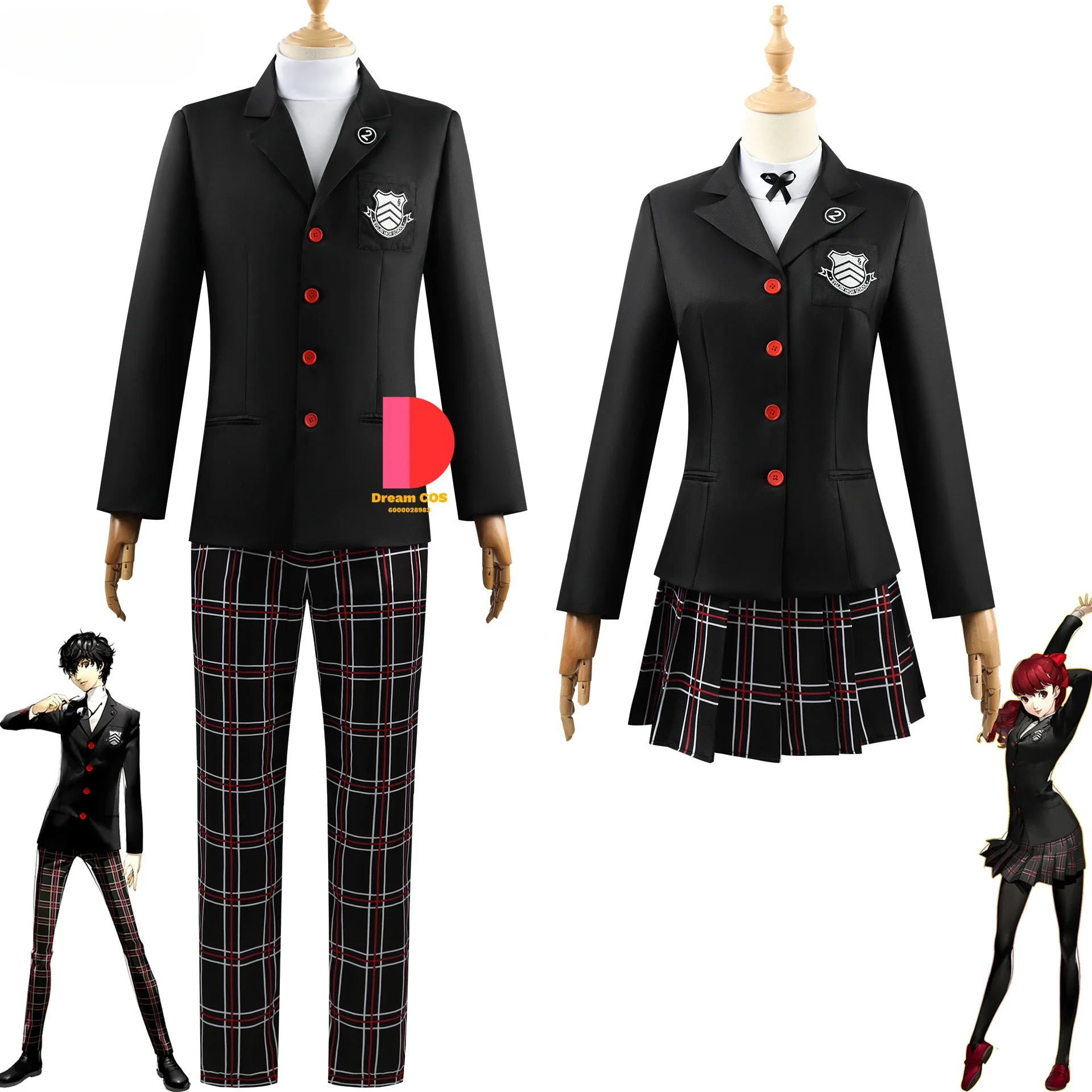 

Hot Sale Anime Persona 5 Akira Kurusu Cosplay Costume P5 Ren Amamiya Full Set School Uniform Exclusive Design Halloween Unisex