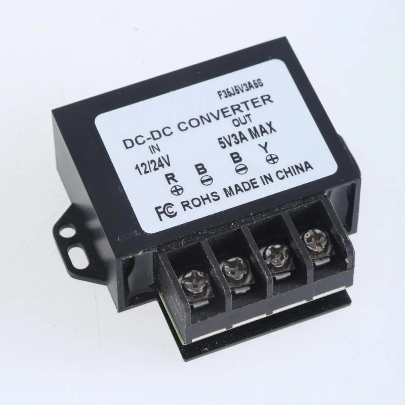 Direct Current Power Converter Adapter 12~24V to 5V 3A 15W Regulation Module for Car Use Easy Installation