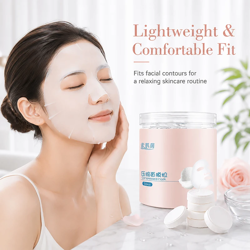 Silk Compressed Mask Tablets DIY Sheet Mask 30/50 Pcs Hydrating Ultra-Thin & Breathable Expand in Toner Essence Travel Friendly