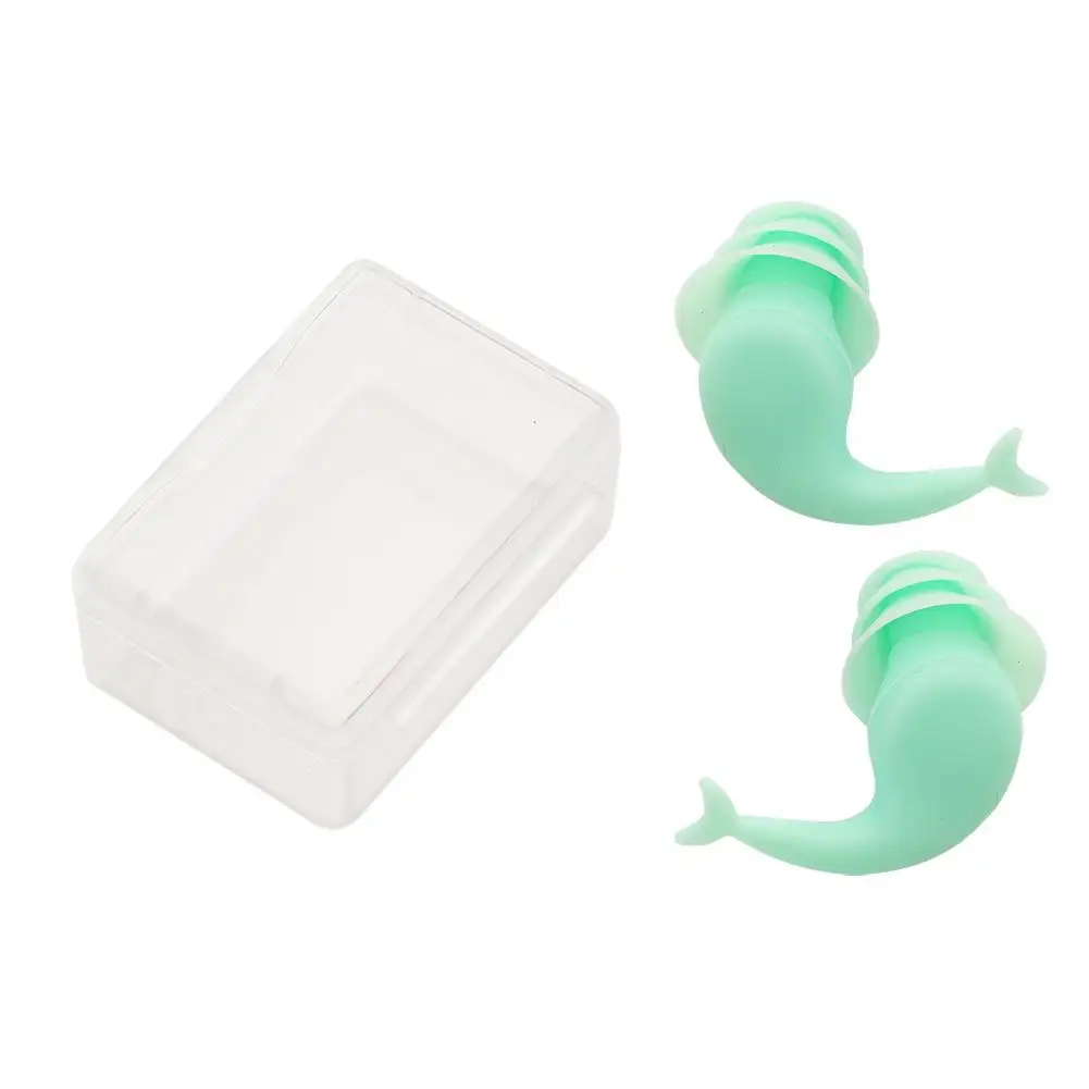 1 Pair Silicone Waterproof Earplug Environmental Soft Ear Plugs For Adult Children Swimming Diving Portable Earplug With Box