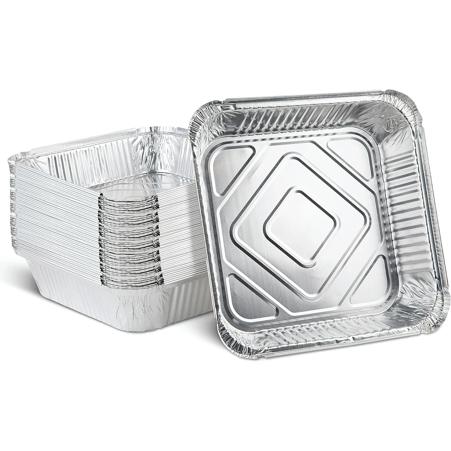 

Disposable 9'' X 9'' X 2'' Inch Square Aluminum Tin Foil Baking Pans Bakeware - Cookware Perfect for Baking Cakes, Breads,