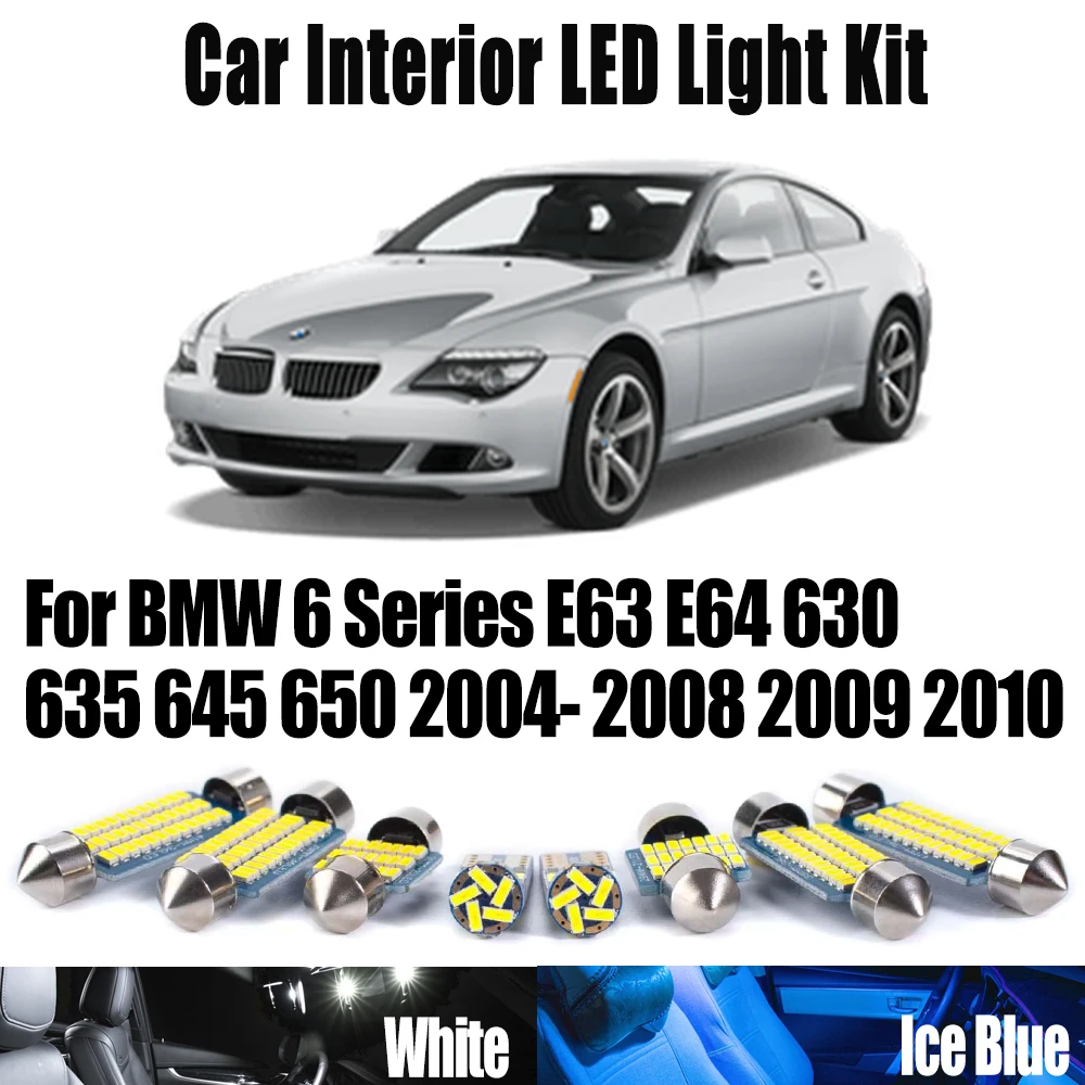 

14Pcs Canbus LED Interior Trunk Door Light Kit For BMW 6 Series E63 E64 630 635 645 650 2004- 2008 2009 2010 Car Reading Lamp