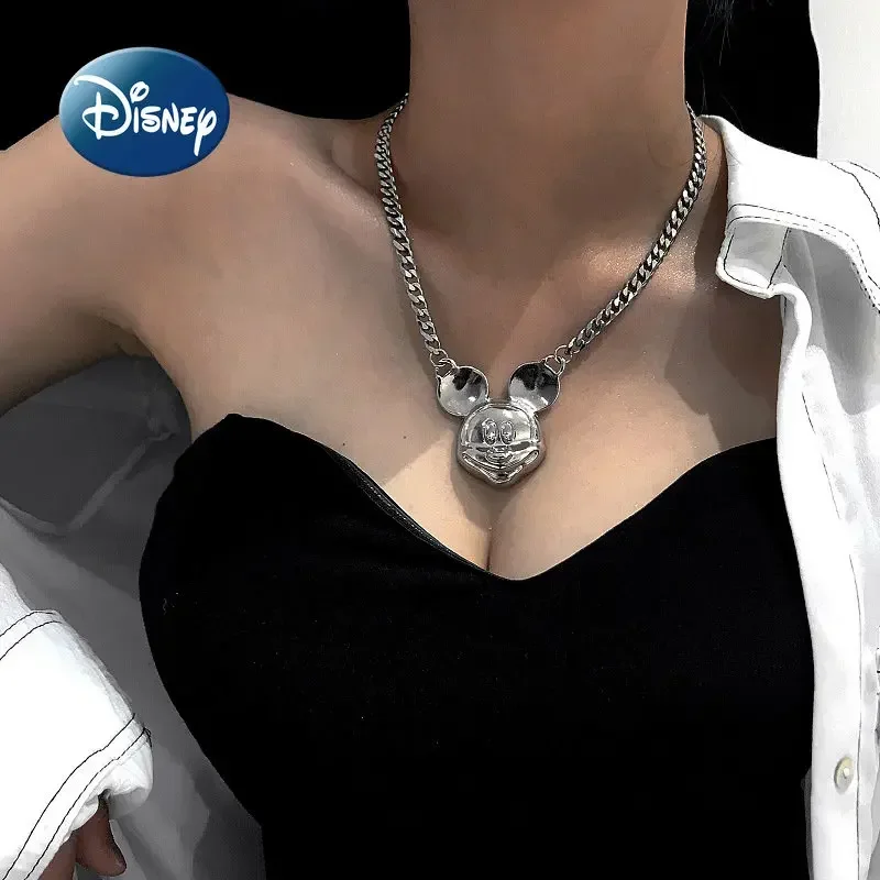 Disney Mickey 2025 New Women\'s Necklace Luxury Brand Women\'s Jewelry Cartoon Fashion Trend High Quality Collar Long Necklace