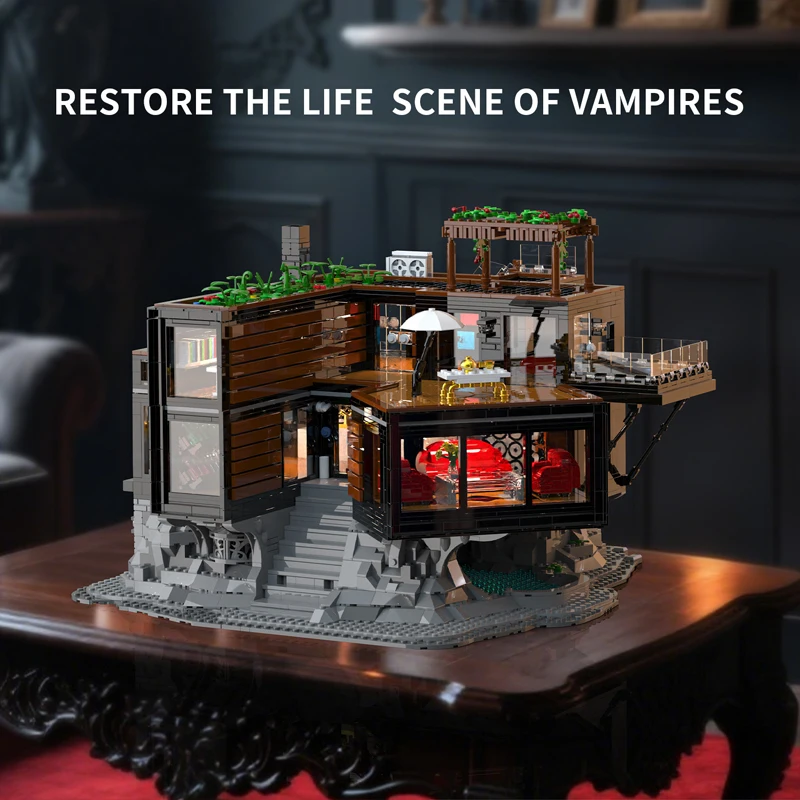 在庫あり MOC ヴァンパイアハウス建設ビルディングブロック組み立てストリートビューモデル DIY 子供のおもちゃクリスマスギフトセット