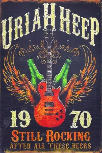 Uriah Heep 1970 Concert Art - Rock Tin Metal Sign Vintage Look