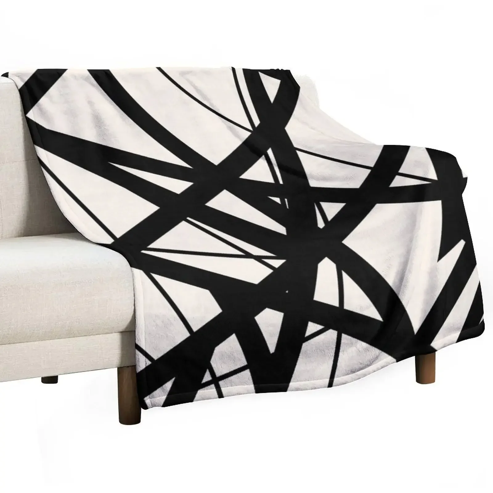 EVH: authentic Black & White Stripes design (eggshell) Throw Blanket Bed Furrys Soft Beds Decorative Beds Blankets