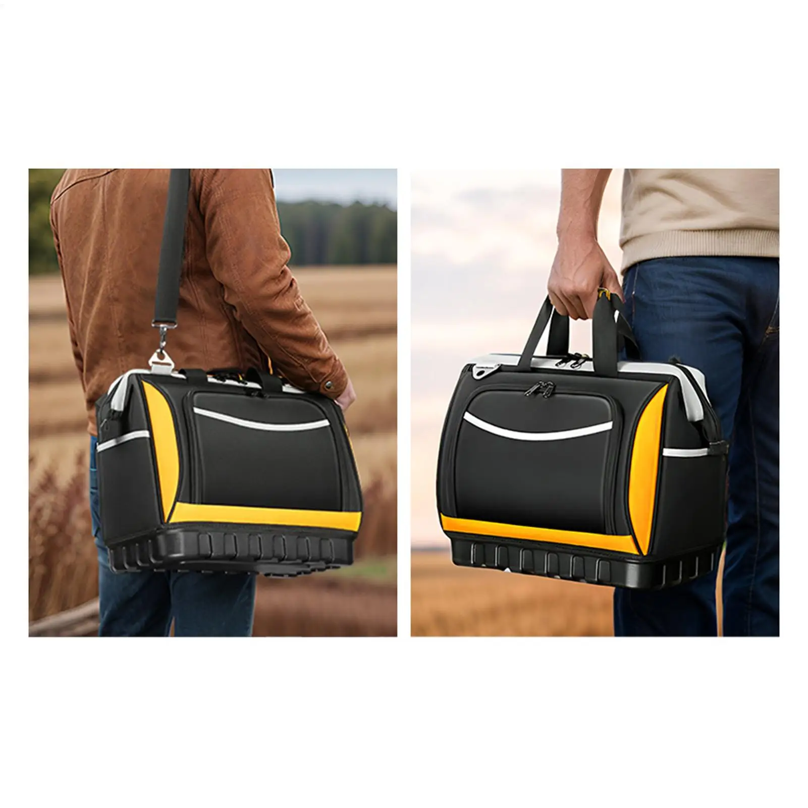 Electrician Tool Bag Multi-Pockets Electrician Caddy With Waterproof Hard Base Drill Bag For Home Repairs Garage Storage