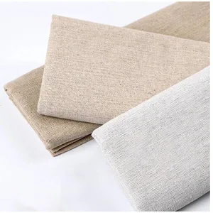 50x150cm Cotton Linen Fabric Solid Color Heavy Duty for DIY Sewing Pants Tablecloth Sofa Curtain Decor Embroidery Practice Cloth