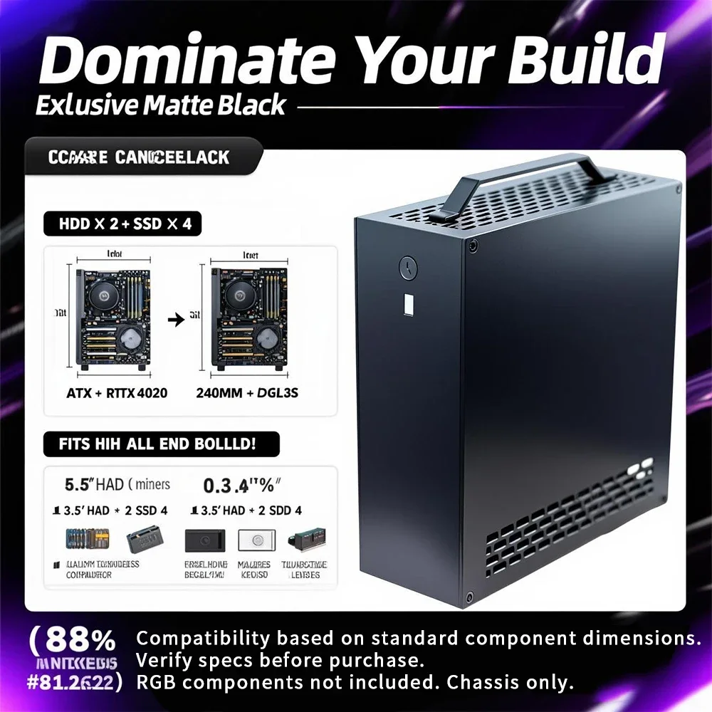 5 Liter Mini A24-V5 2,0/4 Liter Mini A24-V3 2.0 Dual-Slot Single Display 1u Netzteil Itx-Gehäuse, doppelseitige Fase