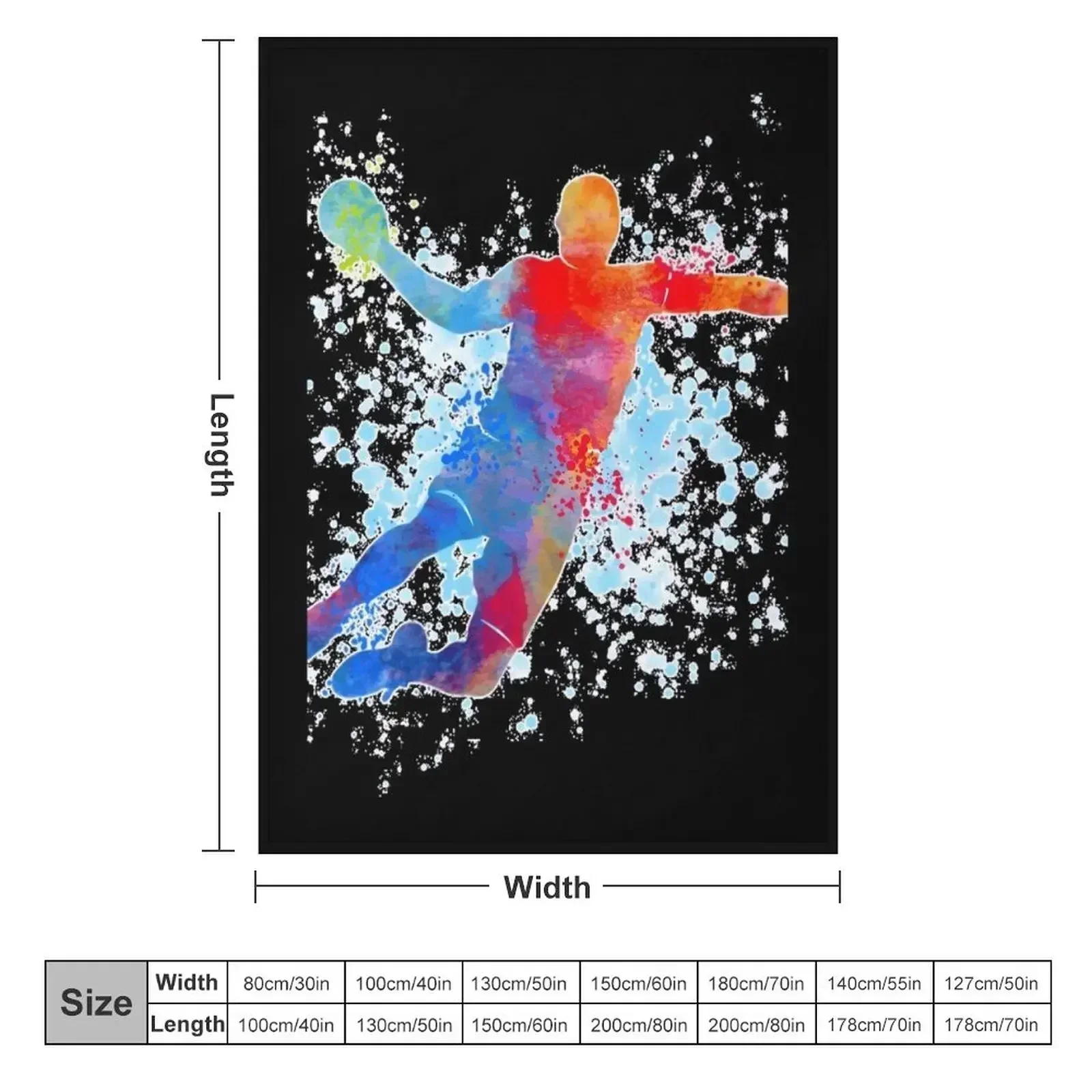Handball Player Throw Blanket couch cozy soft plush fuzzy picnic outdoor blanket