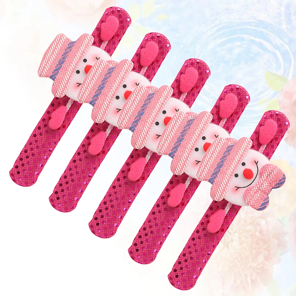 

5 PCS Glowing Hand Circle Decorations Christmas Wristbands for s Snap Bracelets Slap Child
