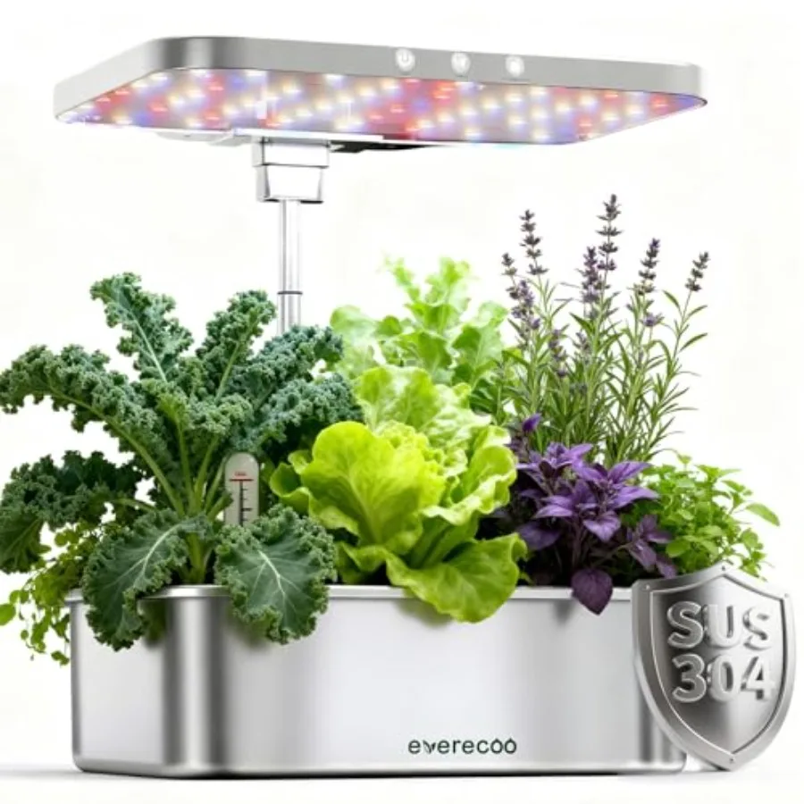 

Комплекты для гидропоники из нержавеющей стали: Умный домашний сад с LED-подсветкой полного спектра, 15 ячеек для растений