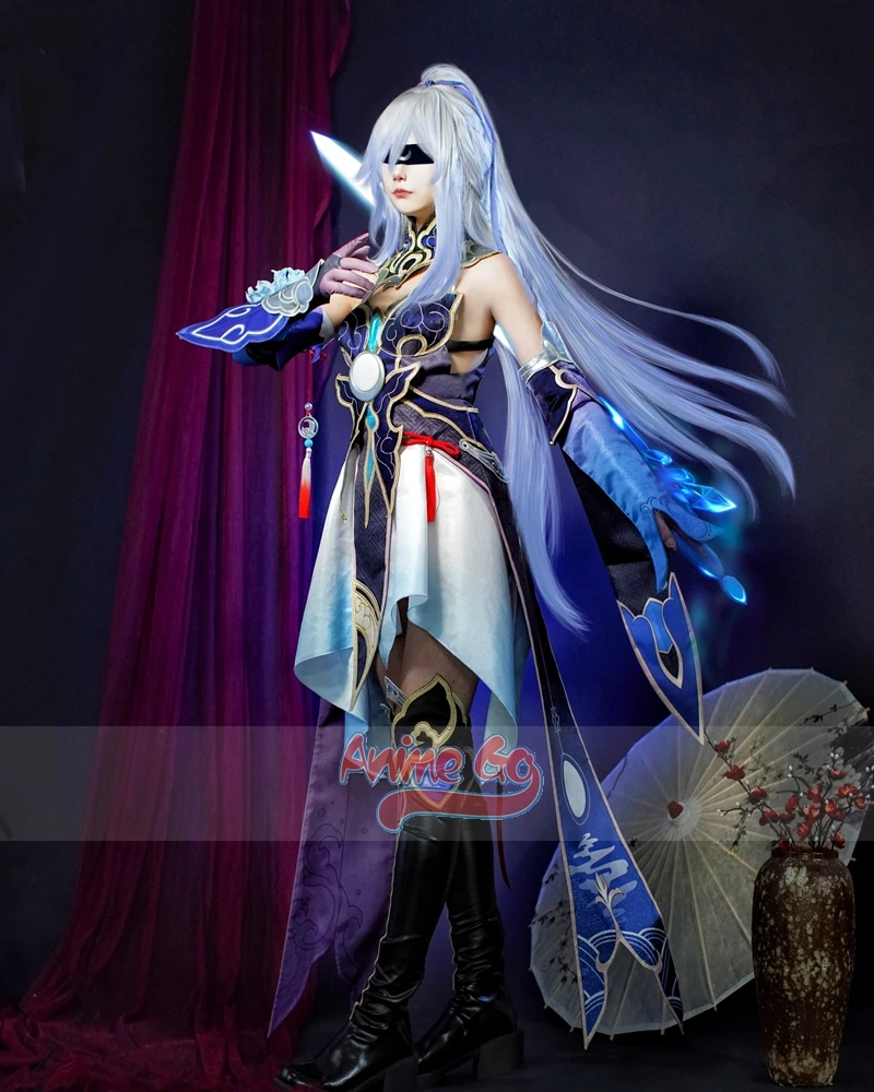 Game Honkai Star Rail Jingliu Cosplay Costume Legging Embroidery Upgrade Dress Women Halloween Party Outfits C08331-AA