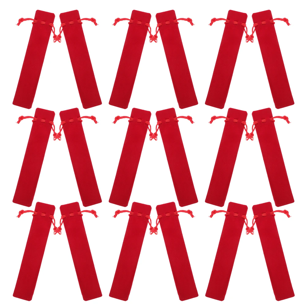 

Double Sided Thickened Lint Pen Bag Drawstring Closure Lightweight Portable Pencil Holder Bags For Office School Travel 30pcs