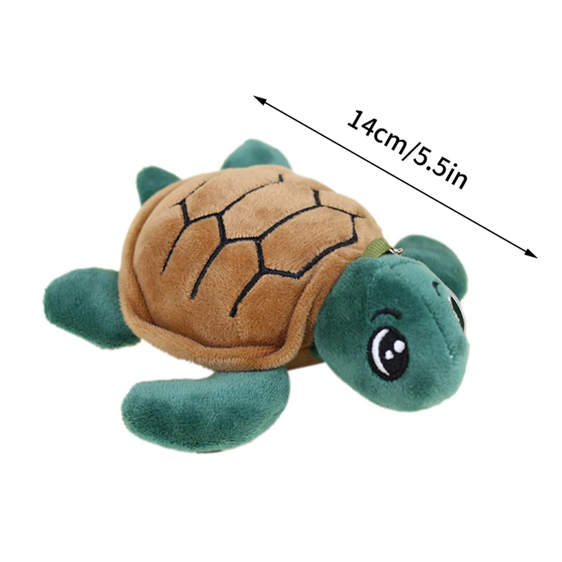 Cartoon Turtle Marine Animal Pendant Soft Stuffed Doll Keychain Backpack Car Bag Key Ring Decor Kid Gift Tortoise Plush Toy