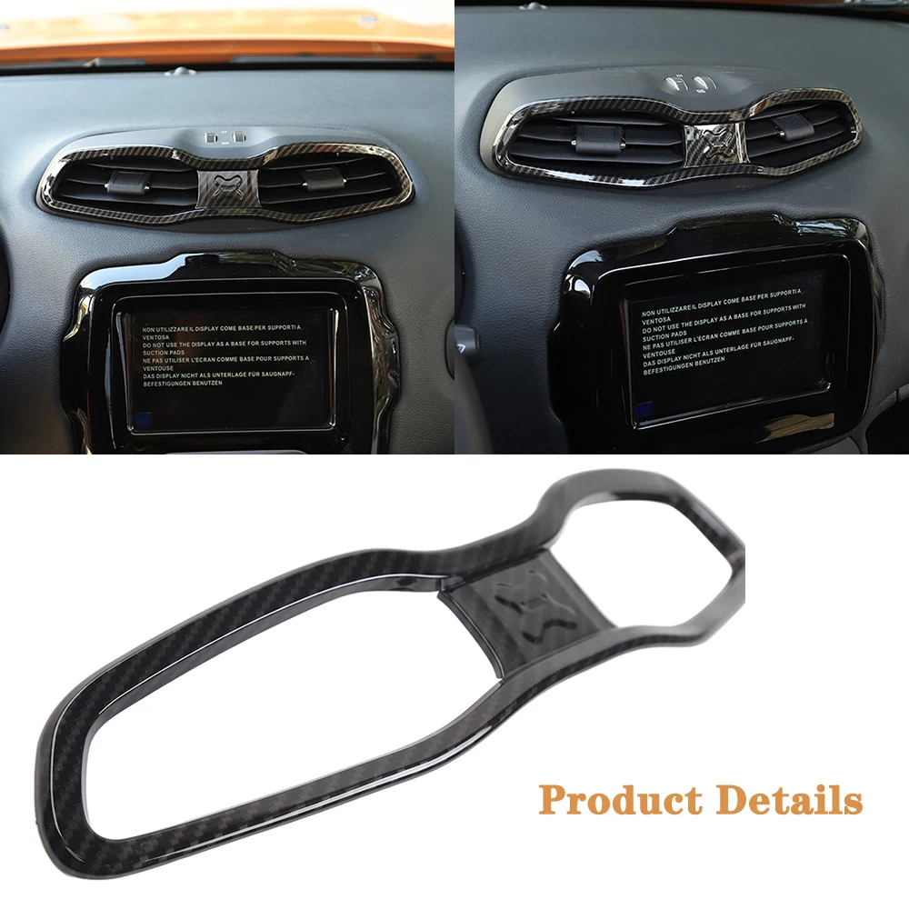 Central Vent Outlet Decorative Cover Frame Trim for Jeep Renegade 2016 2017 2018 2019 2020 2021 2022 Car Interior Accessories