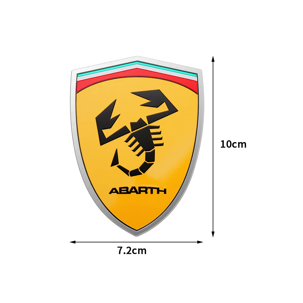 1/2pcs Car Styling 3D Aluminum ABARTH Scorpion Badge Sticker Body Trunk Decoration For Fiat 500 Punto Stilo Ducato Palio Pondo