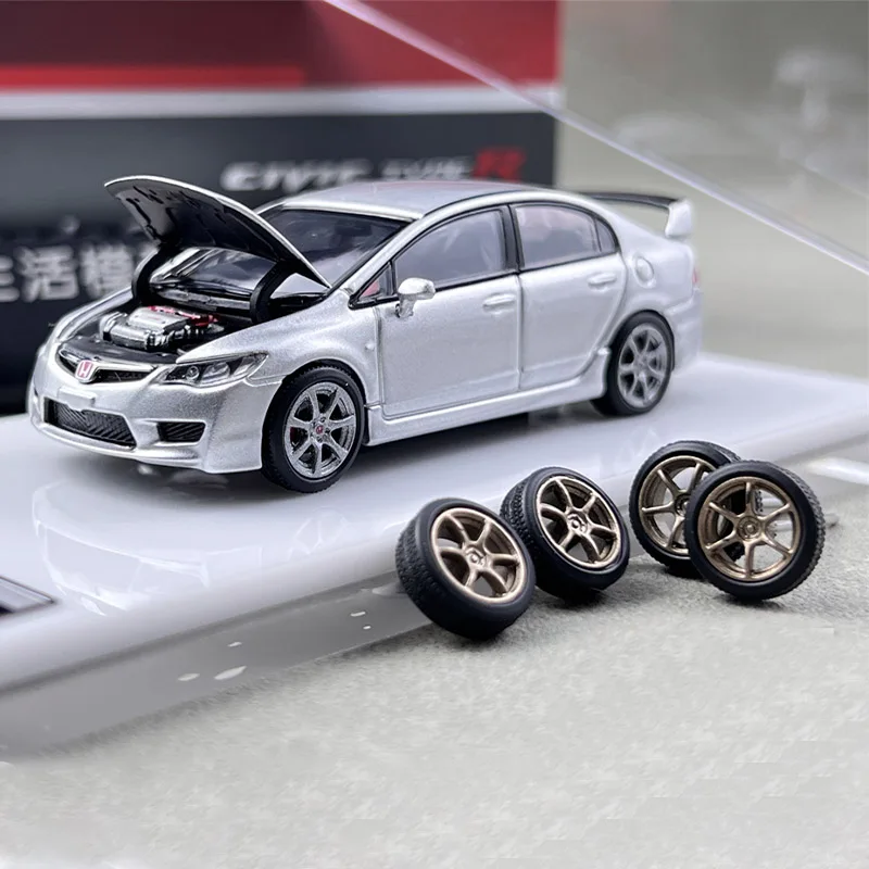 Diecast Originele Schaal 1:64 Civic Type R FD2 Simulatie Legering Model Auto Ornament Statische Display Collectible Toy Gift Souvenir