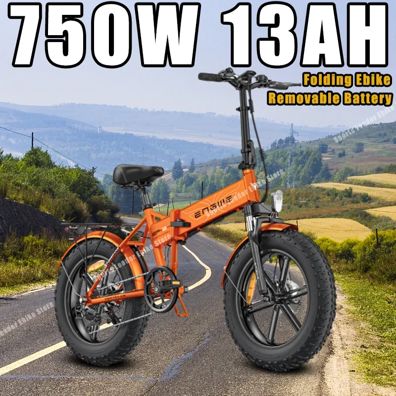 ENGWE EP-2 PRO Electric Bike 750W 48V13Ah 20*4.0 Inch Fat Tire Folding Mountain Ebike Snow All Terrain Off-road Electric Bicycle