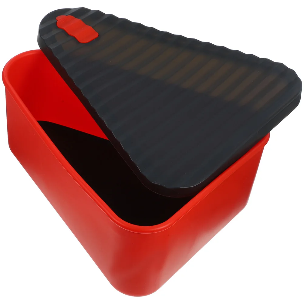 

Silicone Storage Box for Pizza Dessert Red Small Size Portable Cake Holder Safe Material Lightweight Reusable Container