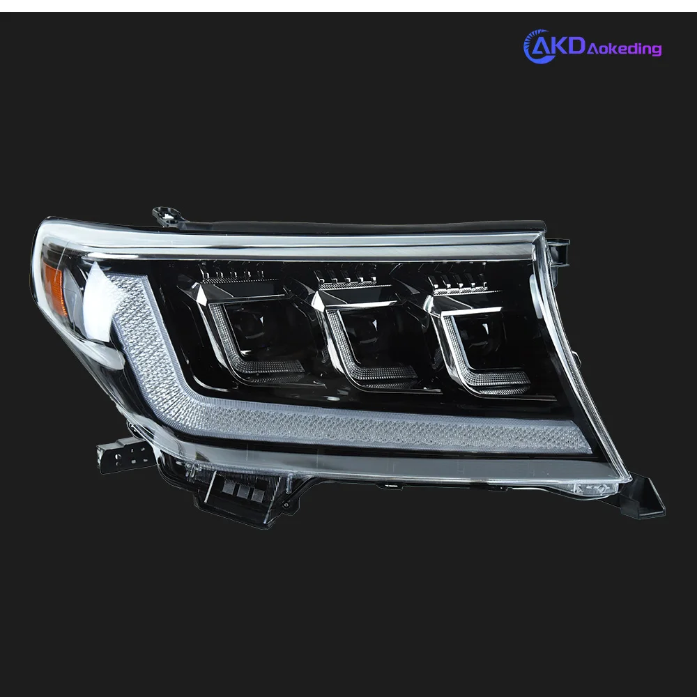 For Toyota Land Cruiser 2008-2015 Headlights DRL Day Run Light LED Bi Xenon Bulb Fog Lights Car Accessory LC200 Head Lamp
