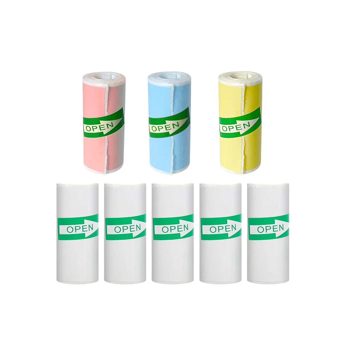 57x25mm Thermal Paper Clear & Colorful Thermal Paper Rolls - Waterproof BPA-Free for Instant Camera/Printers, Home/Office/Crafts