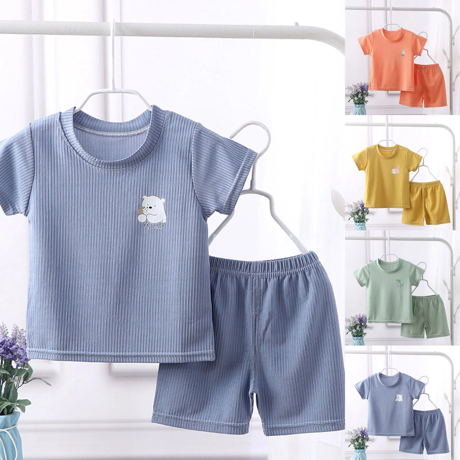 

Set 8 Short Sleeved Suit For Kids Girls Boys T Shirt Baby Baby Clothes Children's Clothing Short Sleeved Ring Bearer Outfit