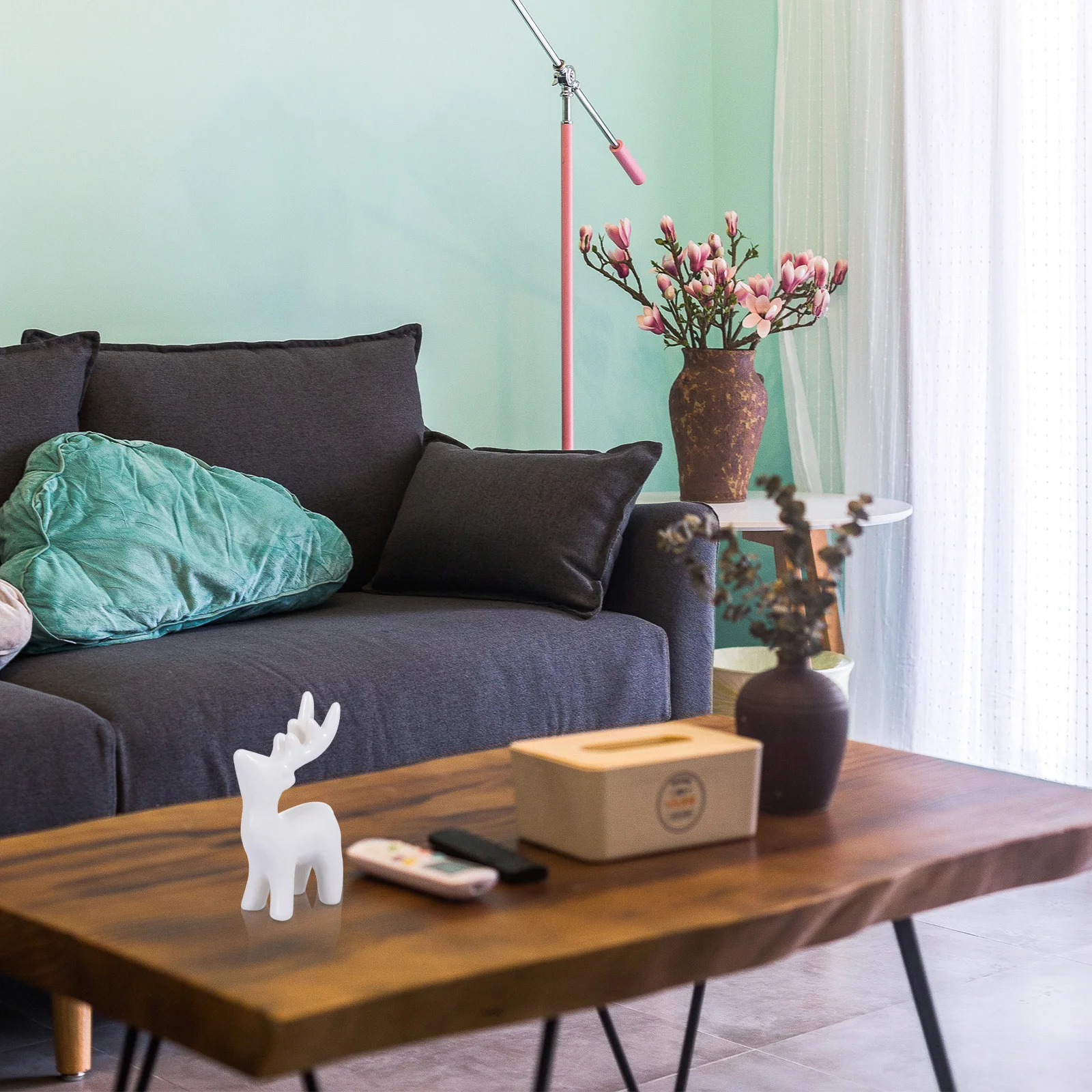 

2Pcs Elk Jewelry Display Stand Premium Ceramic Creative Hanging Organizer for Earrings Necklaces Tabletop Storage Decor