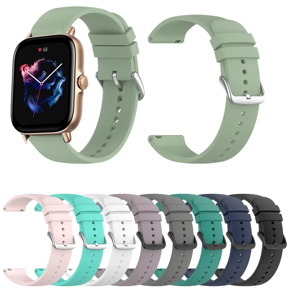 20mm Running Bnad for Amazfit Active Bracelet Accessories Outdoor Strap Universal Watch Band Silicone Official Strap Sport 20mm