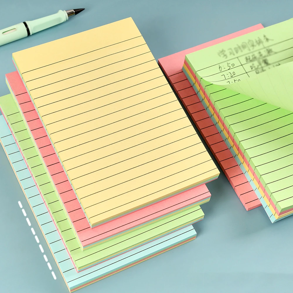 100 sheets Colorful horizontal sticky notes, simple and sticky, suitable for office and study notes and messages