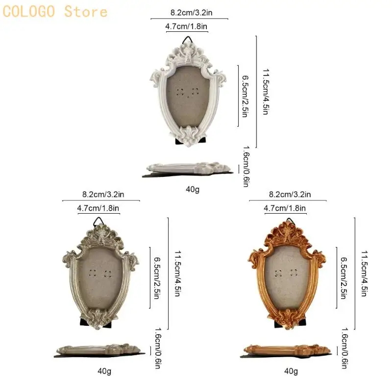 Victorian Raised Scrollwork Photo Frame Set of 3 for Living Room Tabletop Displays D0LD