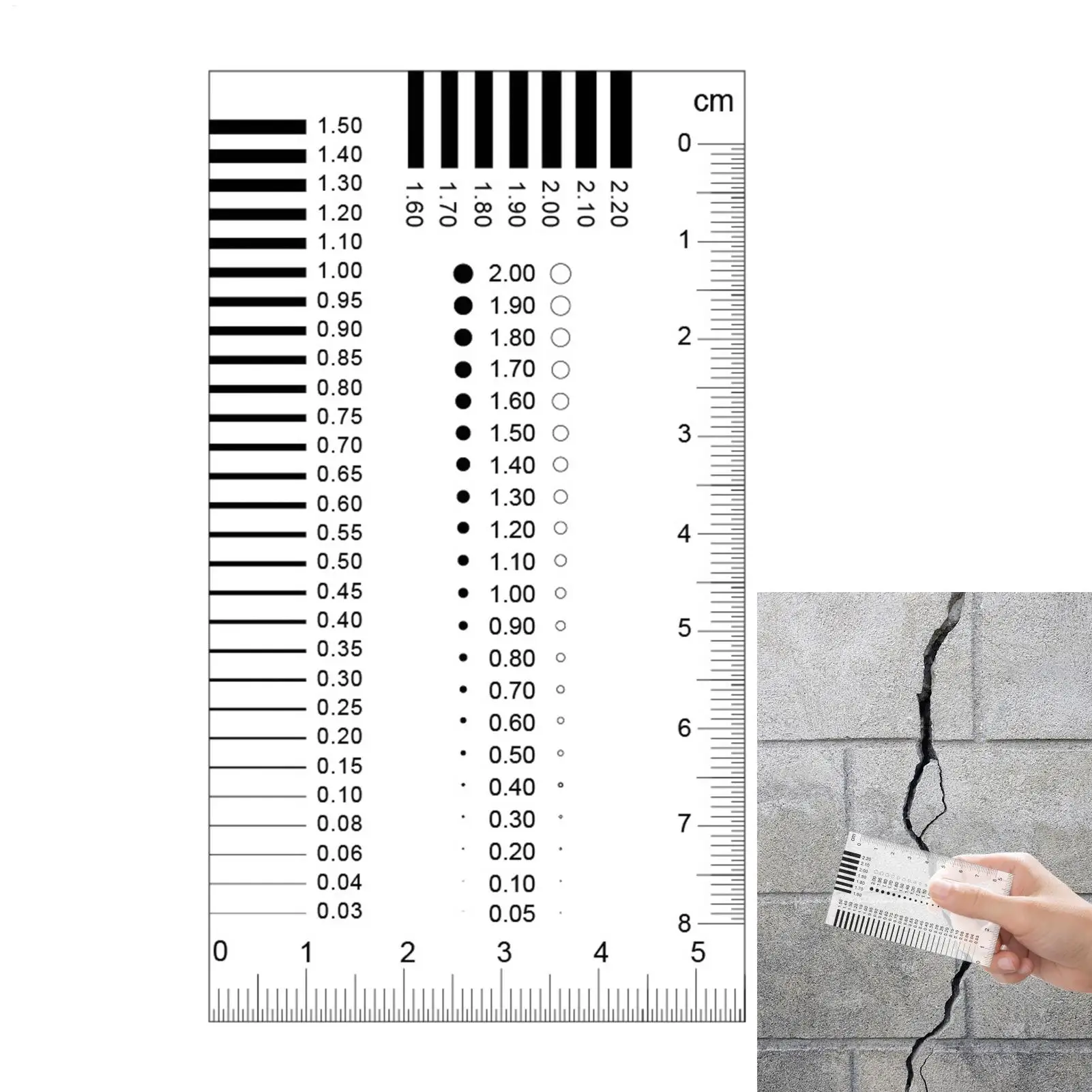 0.01mm Precision Crack Measurement Tool Card Style Width Gauge Defect Detection Scale For Hobbyists Beginners Students Collector
