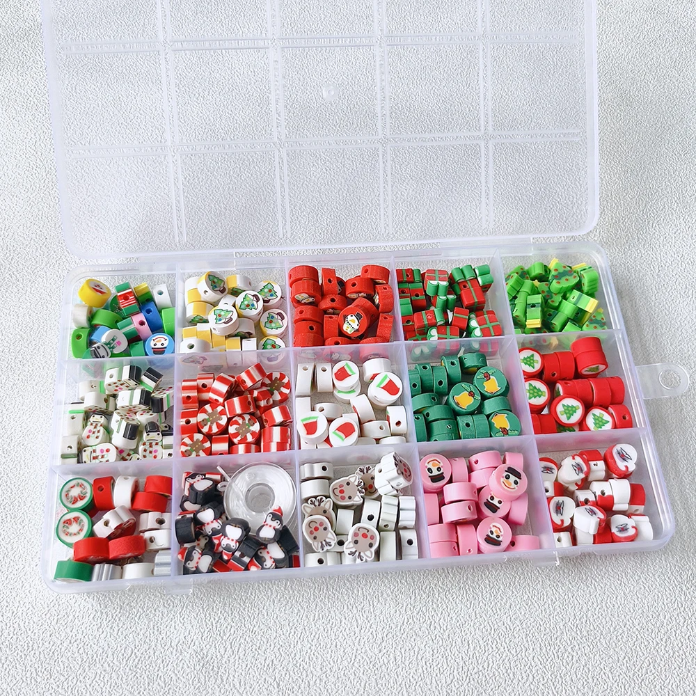 300 stücke Mix Set Polymer Clay Weihnachten Spacer Perlen für DIY Armband Ohrringe Schmuck machen Weihnachten Home Decoration Accessoires