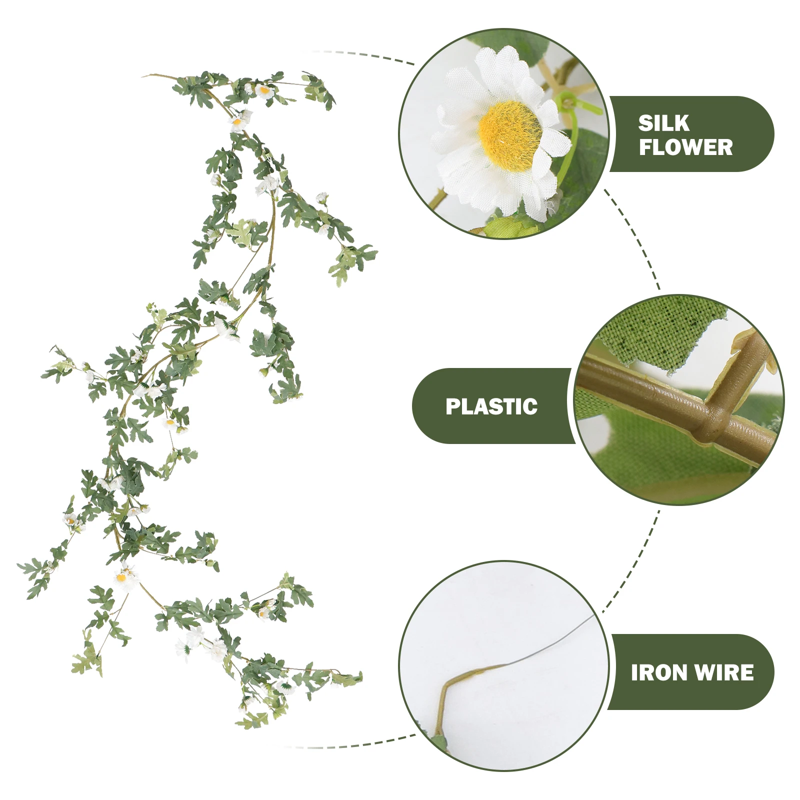 

Artificial DaisySunflower Fake Flower Vine Green Plants Iron Wire Decor Home Garden Balcony Scene Floral Decor