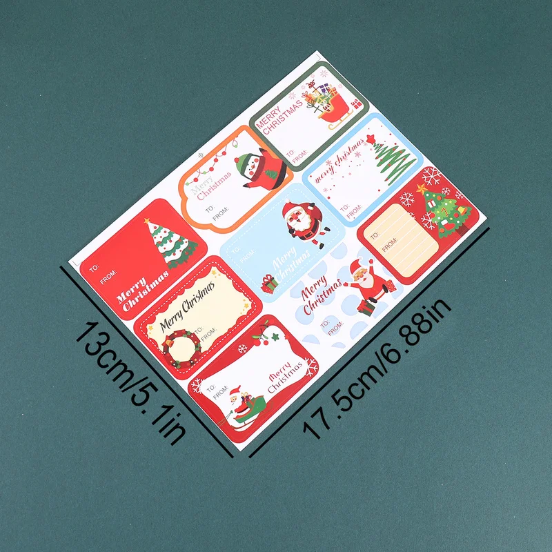 10 sheets/pack Christmas Sticker Sets Holiday Patty Gift Series Decoration Adhesive Stickers Gift Tags Sticker Gift for Friends