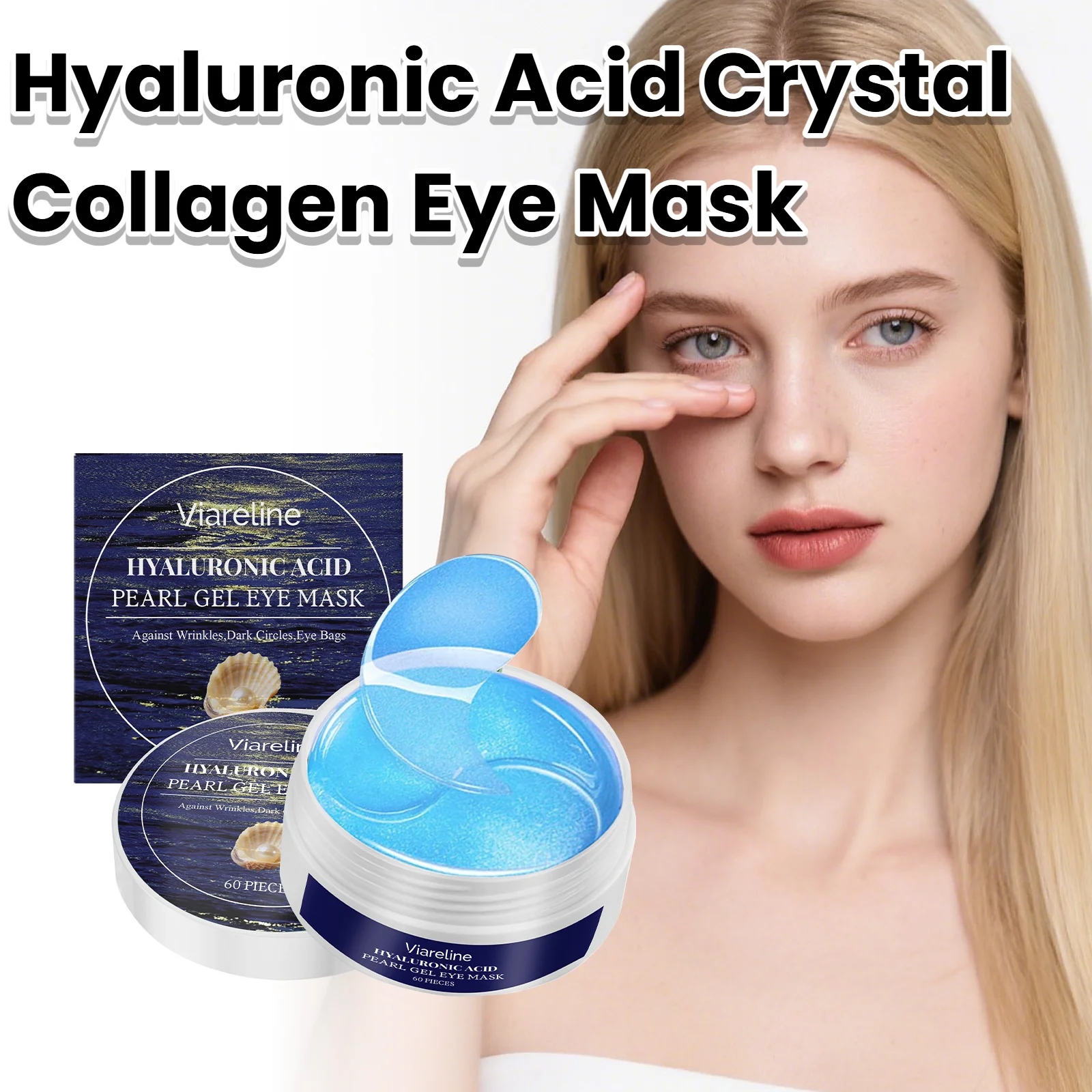 Hyaluronic Acid Crystal Collagen Eye Mask Anti Dark Circles Remove Eye Bags Moisturizing Firming Eye Patches Skin Eye Care ﻿