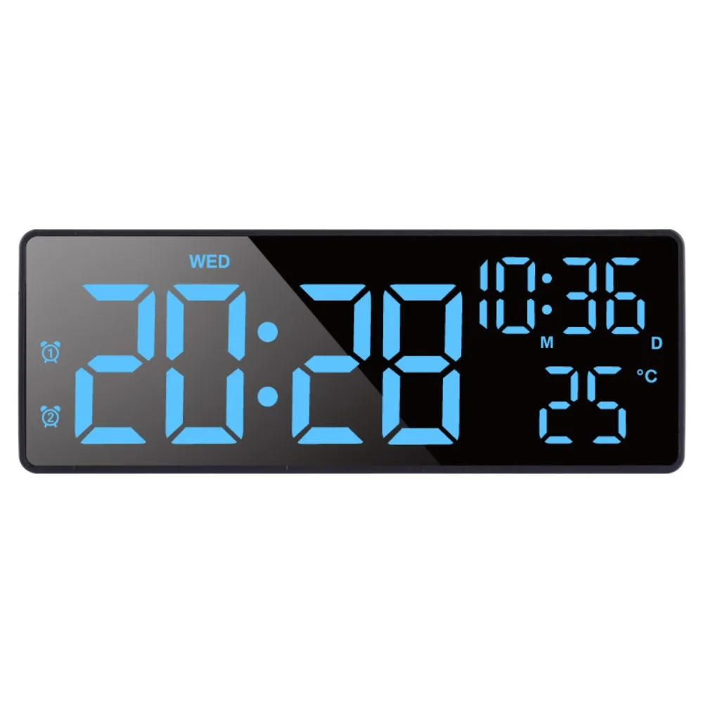 

Новые многофункциональные электронные часы с подсветкой температуры, будильники, голосовое управление, дата, цифровые светодиодные часы для спальни