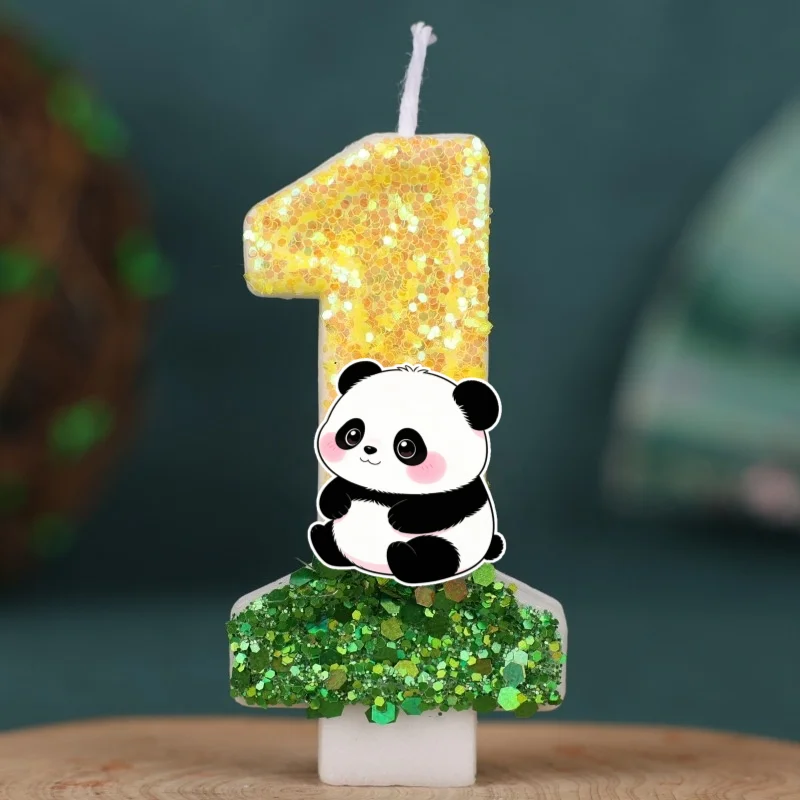 Kawaii Panda Digital Candle Number 0-9 Kids Birthday Cake Decoration Supplies Cartoon Party Accessories Supplies Home Decor